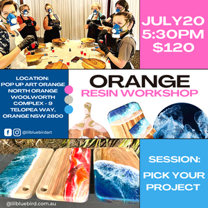 Orange Resin Pick your Project Workshop 20th July Deposit Only
