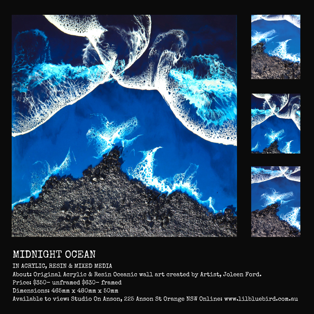 Midnight Ocean Wall Art Resin