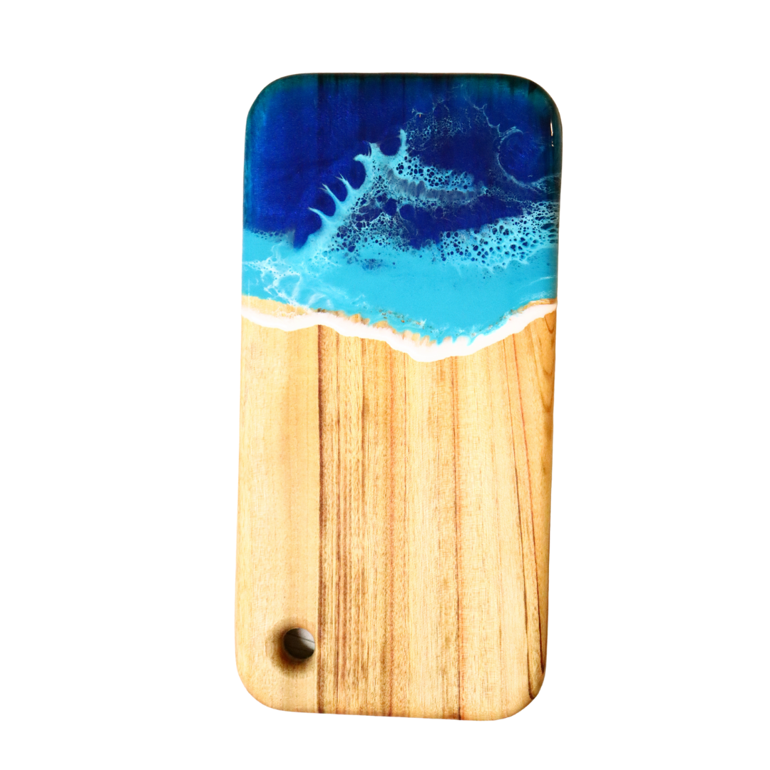 Camphor Laurel Serving Board with Ocean Resin - Medium