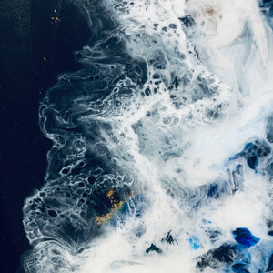 Resin art tray - midnight ocean