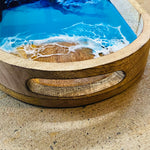 Timber tray with resin art