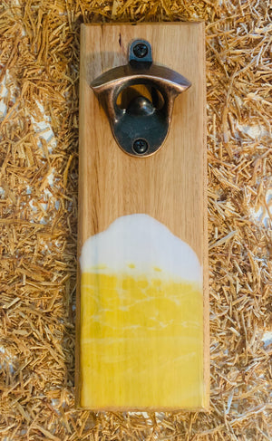Wall Mounted Bottle Opener - Resin Art