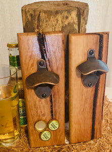 Wall Mounted Bottle Opener - Spotted Gum